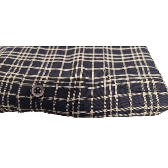 Burberry London Plaid Button Down Long Sleeve Shirt Black Men's Sz L Made In USA - Picture 5 of 10